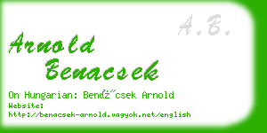 arnold benacsek business card